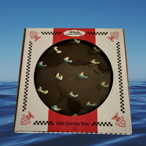 Blue Gummy Shark Sea Salt Dark Chocolate Pizza